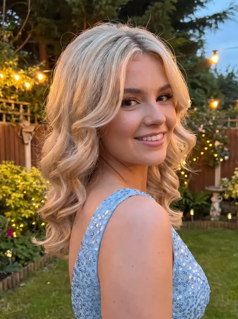 Blonde Prom Curls With Volume