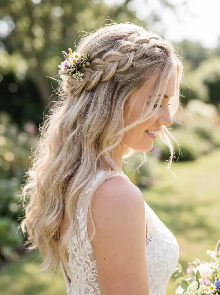 Boho Braided Half-Up Hairstyle