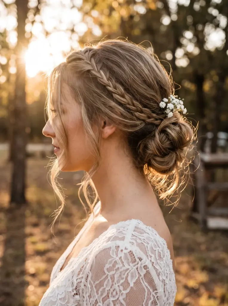 Boho Bridal Updo With Braids