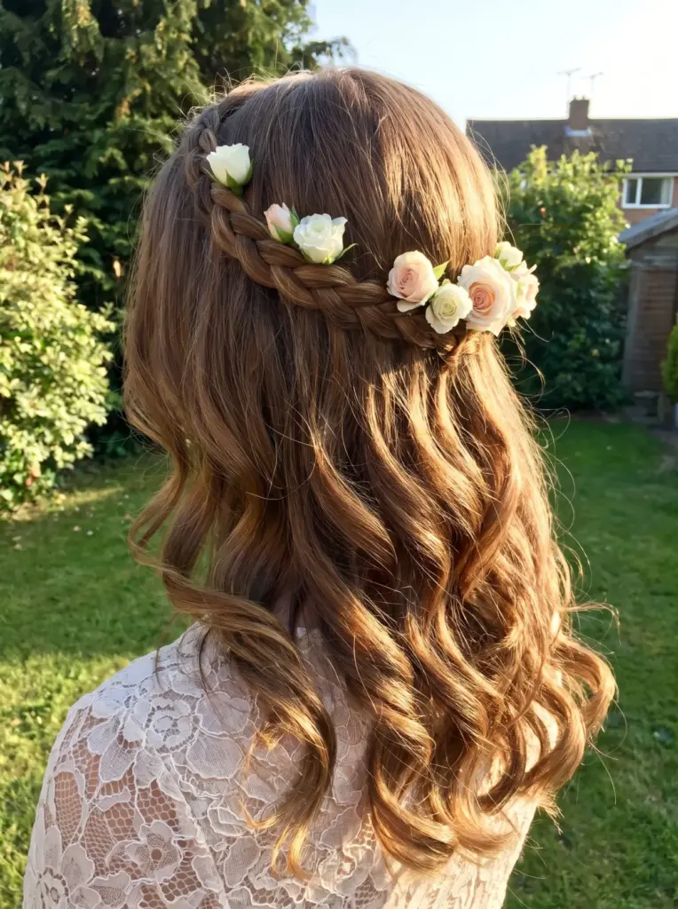 Braided Crown Half Up Hairstyle