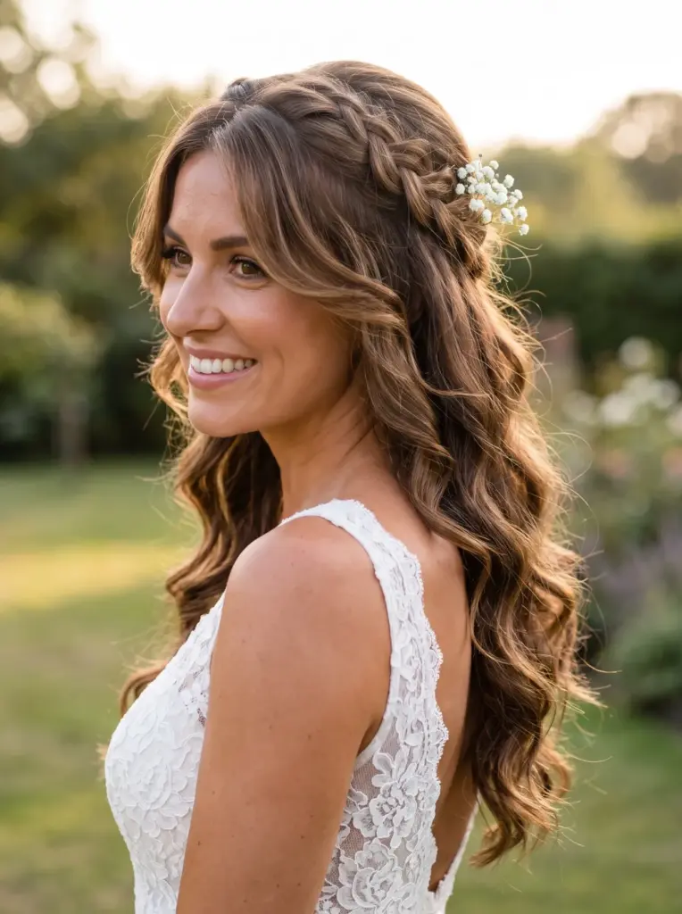 Braided Half Up Half Down Waves