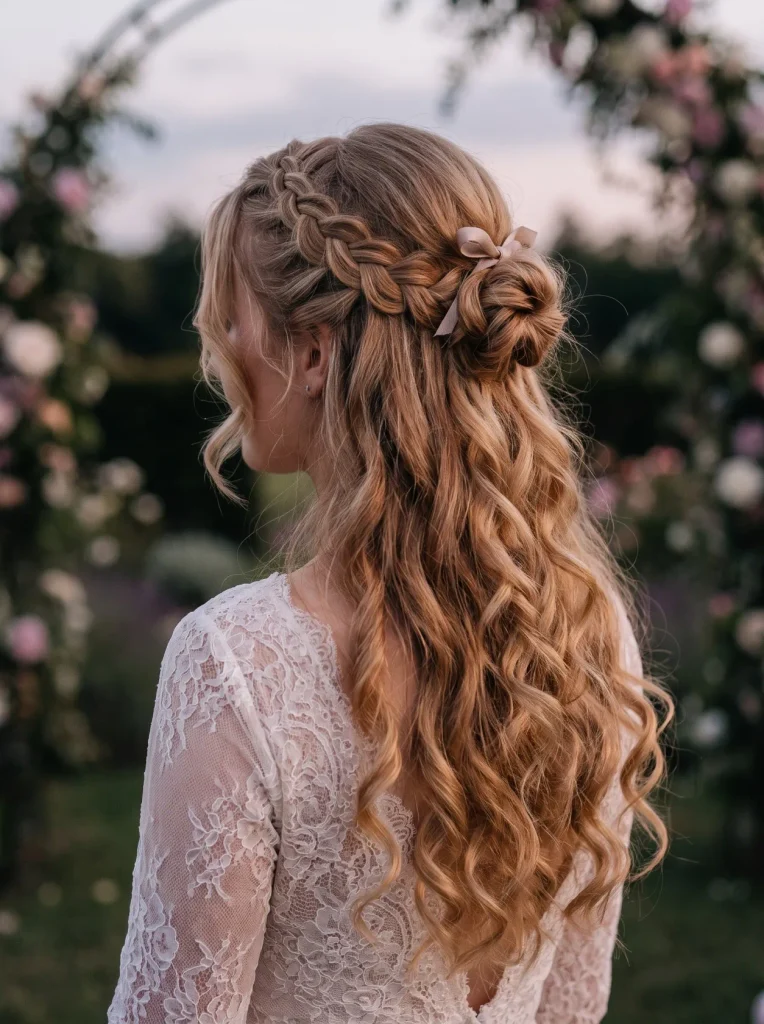 Braided Half Up Mini Bun