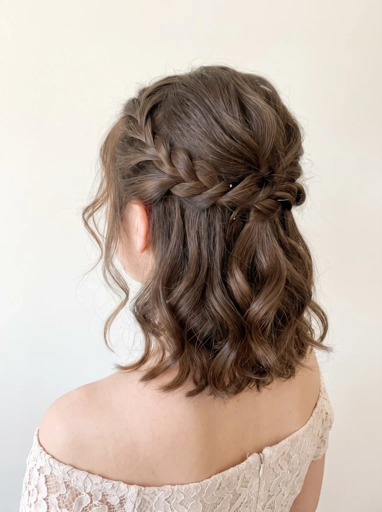 Braided Half Up Short Hair