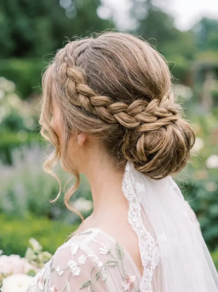 Braided Low Bun Bridal Hairstyle