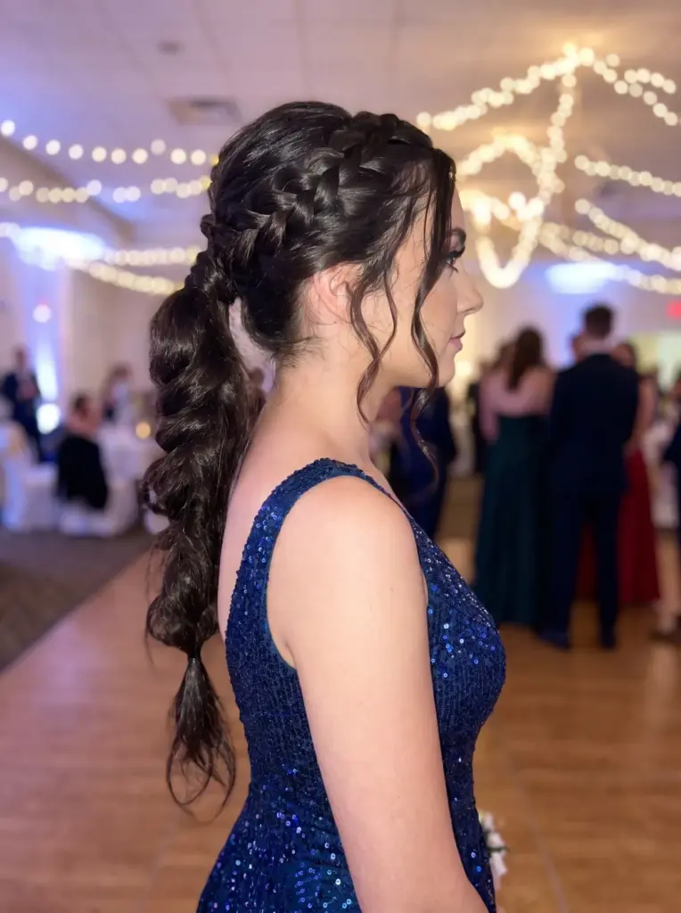 Braided Ponytail Long Prom Glam
