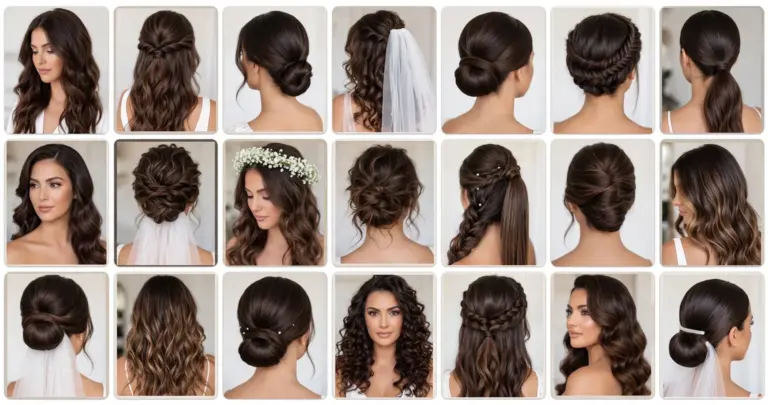 Bridal Hair Inspiration for Brunettes: 25 Looks for Dark-Haired Brides