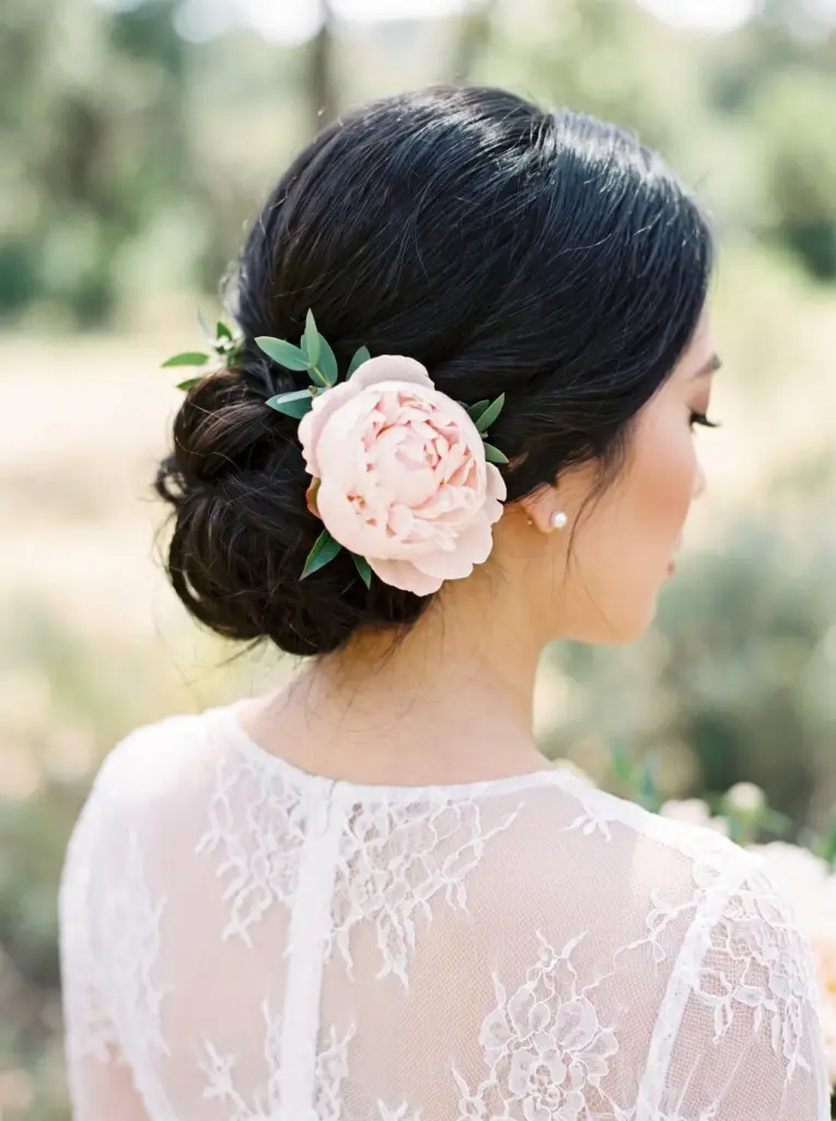 Bridal Hair With Large Flower