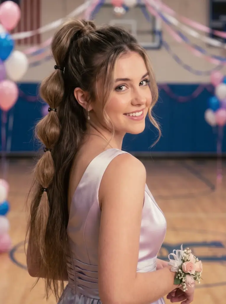 Bubble Ponytail Voluminous Prom Style