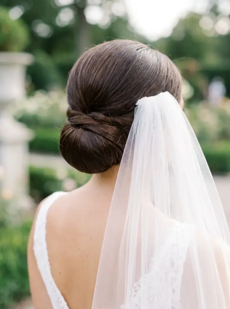 Classic Chignon Updo For Brunettes