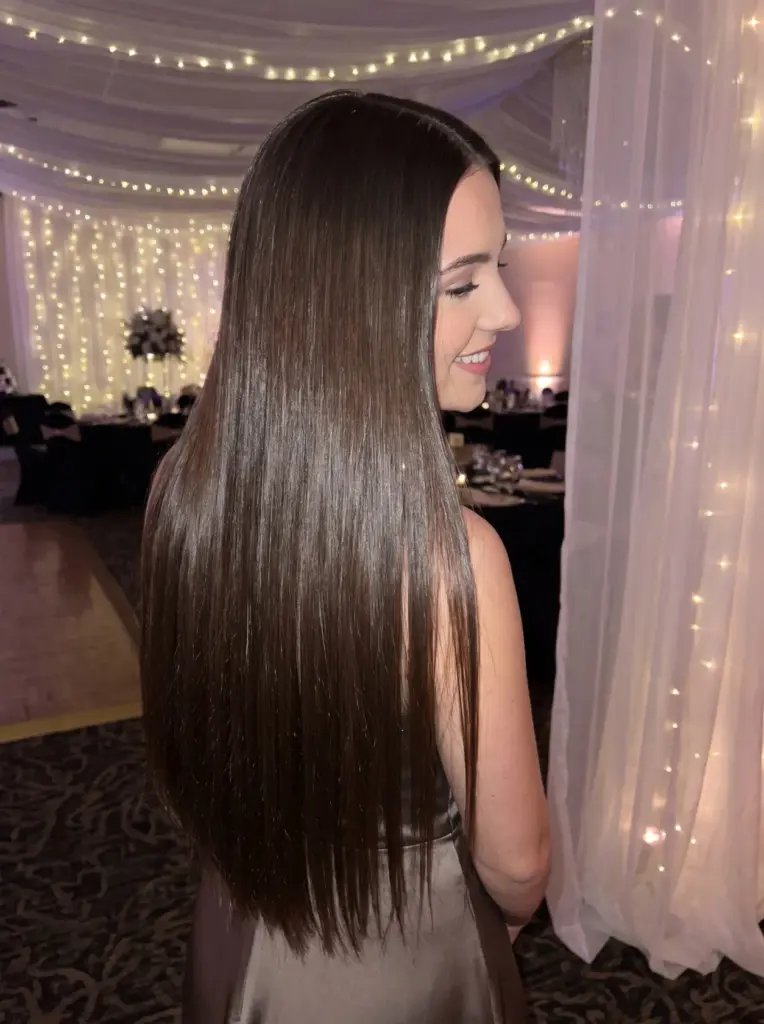 Classic Middle-Part Silky Straight Hair