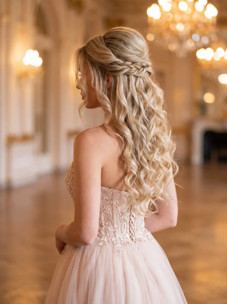 Corset Ball Gown Princess Half Up