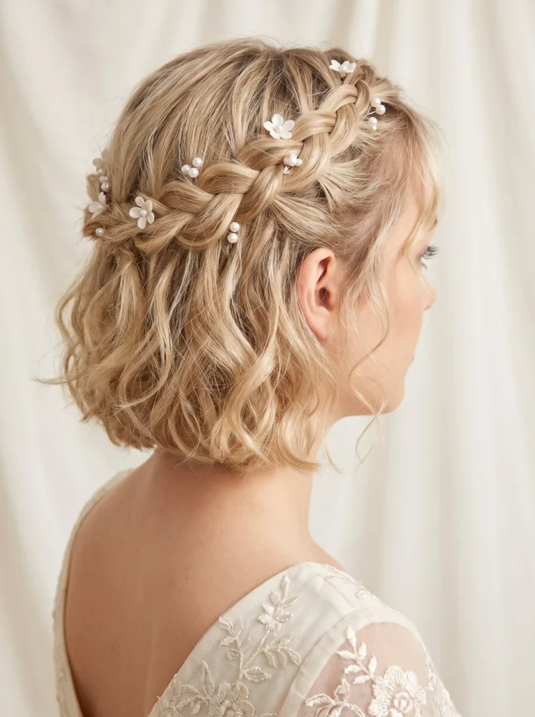 Crown Braid Short Prom Hair