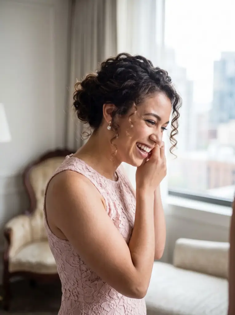 Curly Updo For Short Bridesmaid Hair