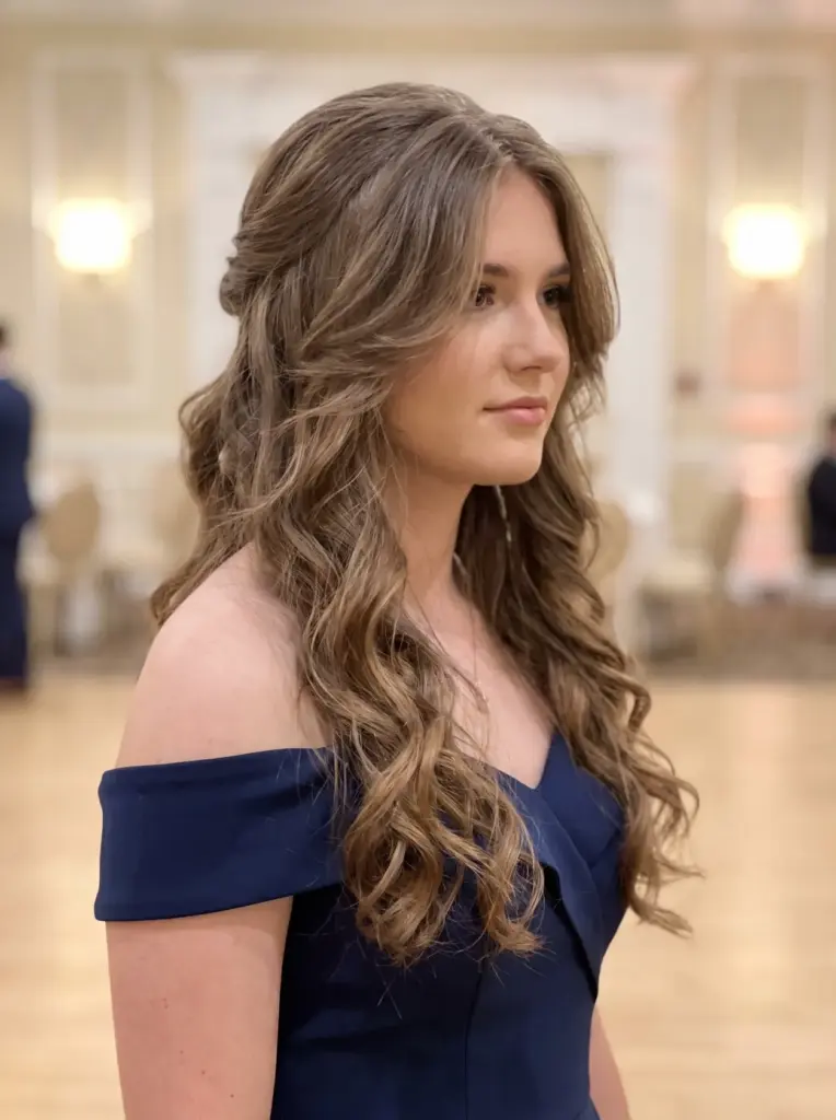 Deep Side-Part Loose Prom Waves