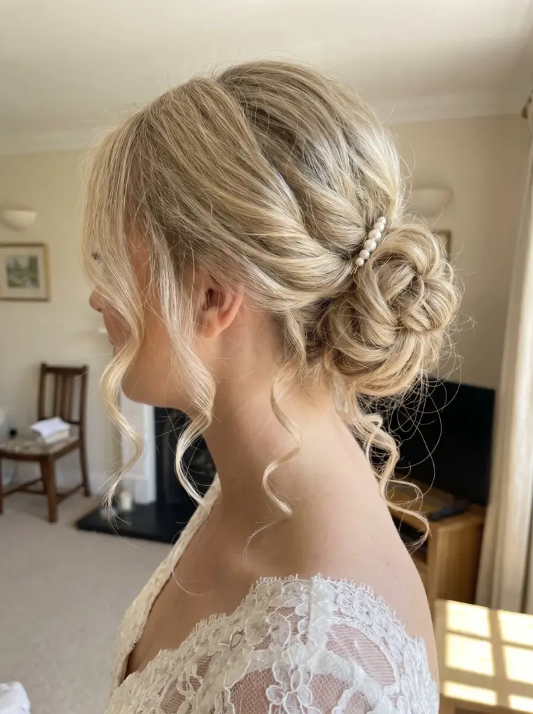 Delicate Blonde Thin Hair Updo