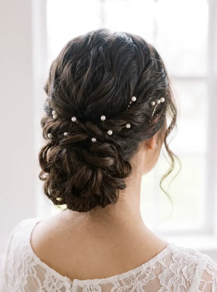 Delicate Bridal Hair With Pearls