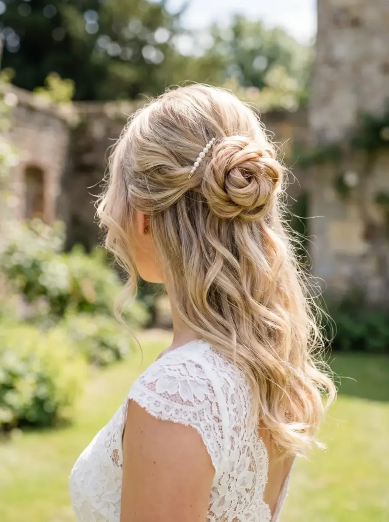 Effortless Half Up Rose Knot