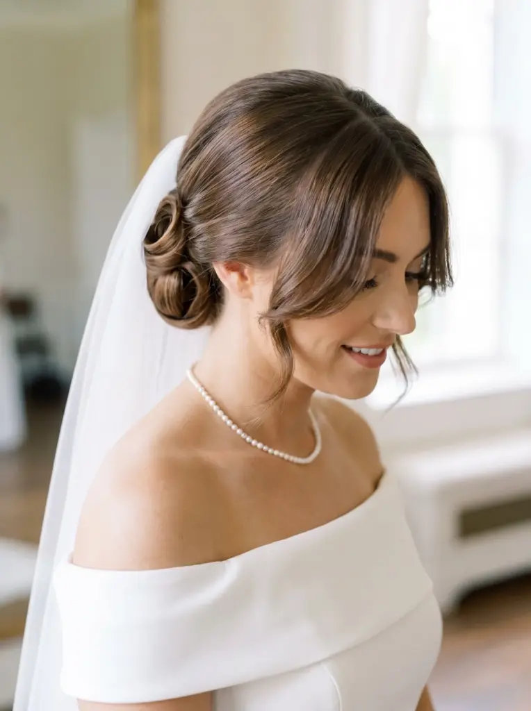 Elegant Low Chignon Medium Hair