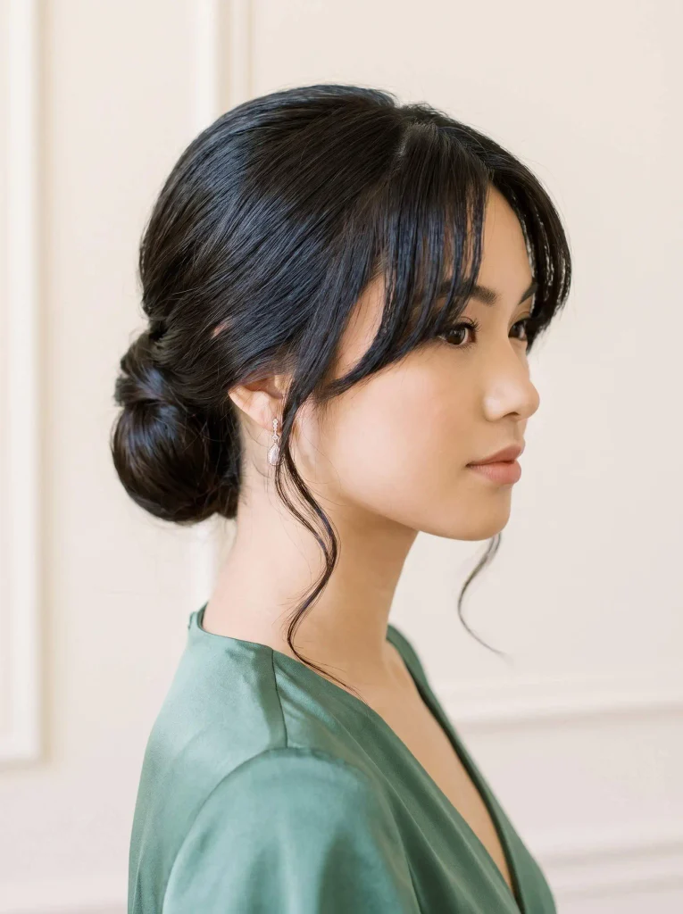 Face Framing Curtain Bangs Chignon