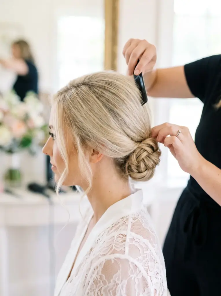 Fine Hair Low Bun Wedding Style