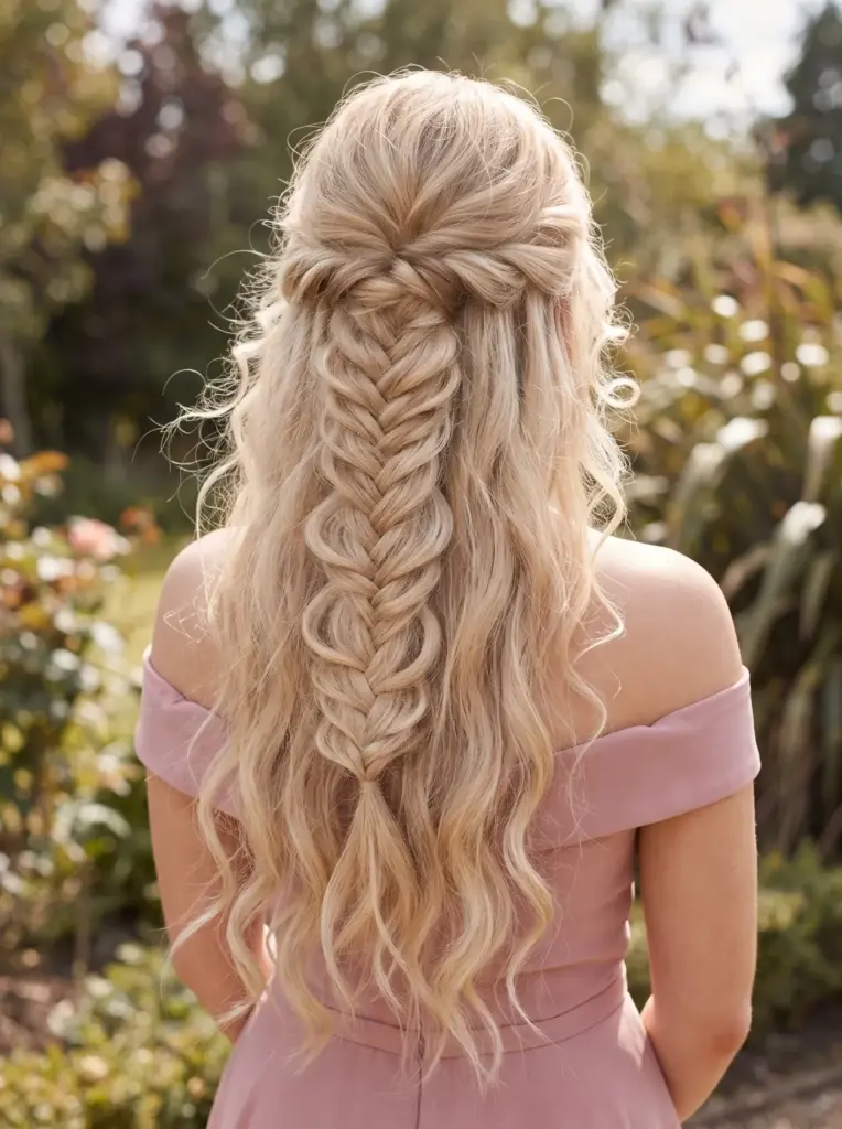 Fishtail Braid Textured Prom Style