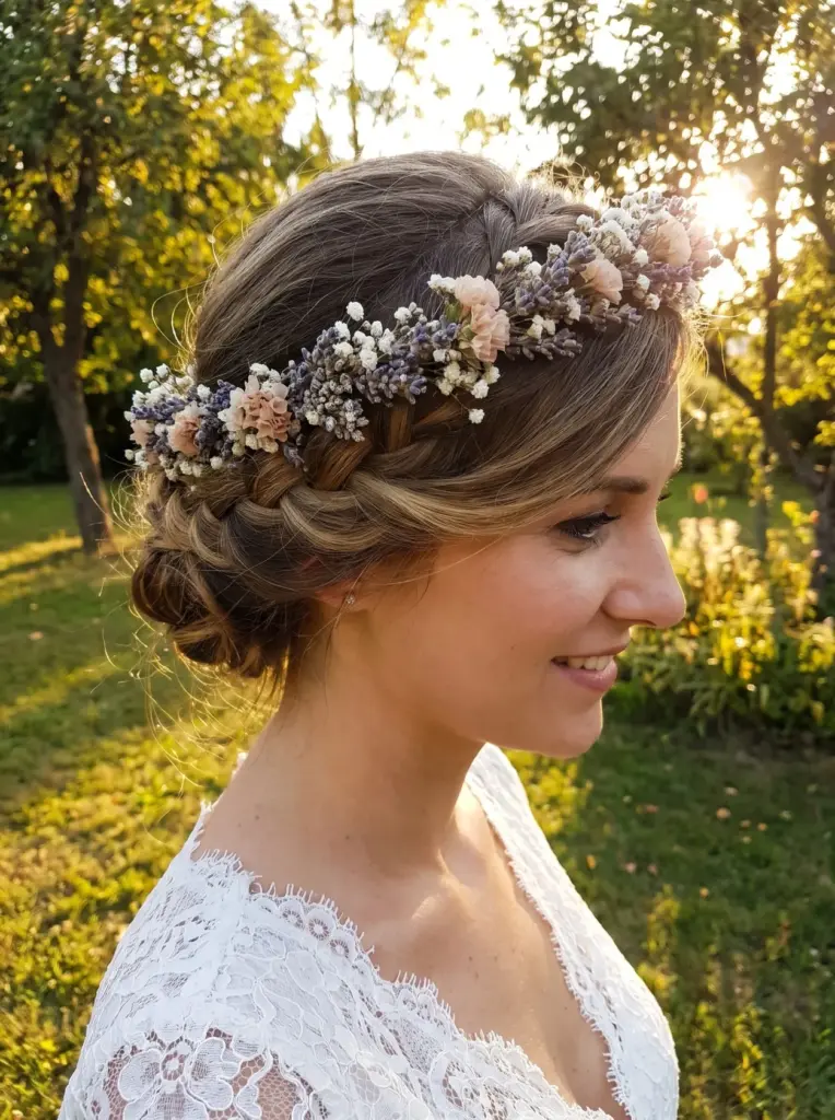 Flower Crown Braided Updo