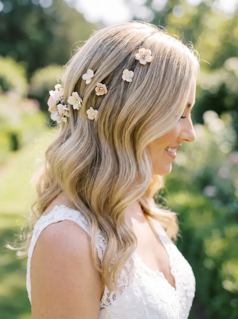 Flower Pins Bridal Hair Waves