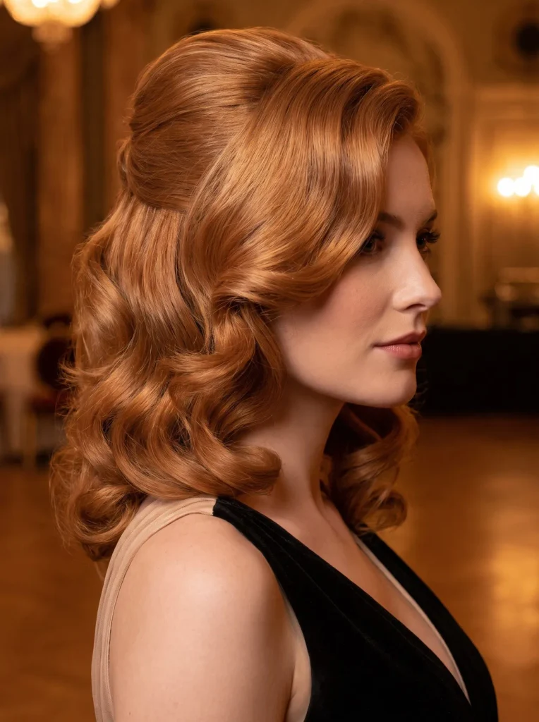 Ginger Half Up Hollywood Waves