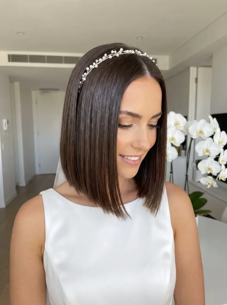 Glossy Straight Bob With Headband