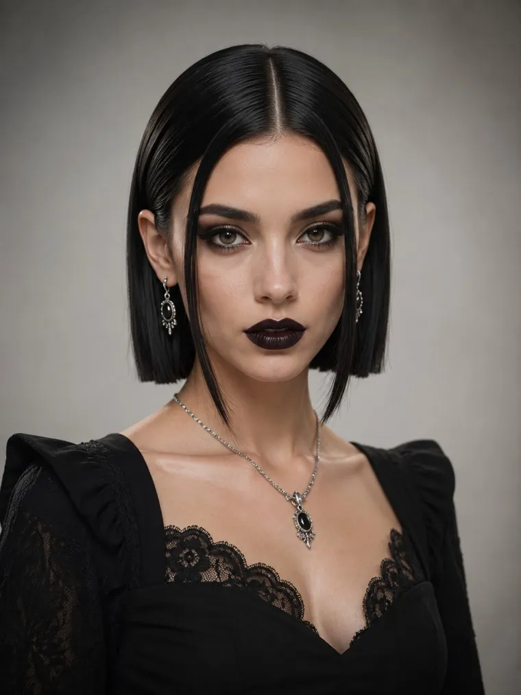 Goth Sleek Short Prom Hair