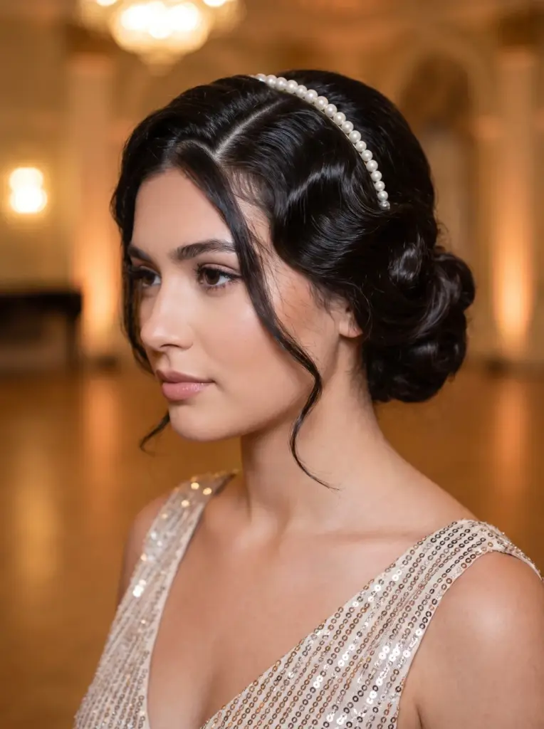Great Gatsby Finger-Wave Prom Updo