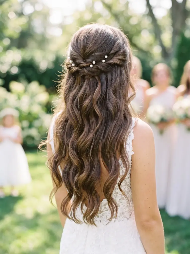 Half Up Hairstyle For Bridesmaids
