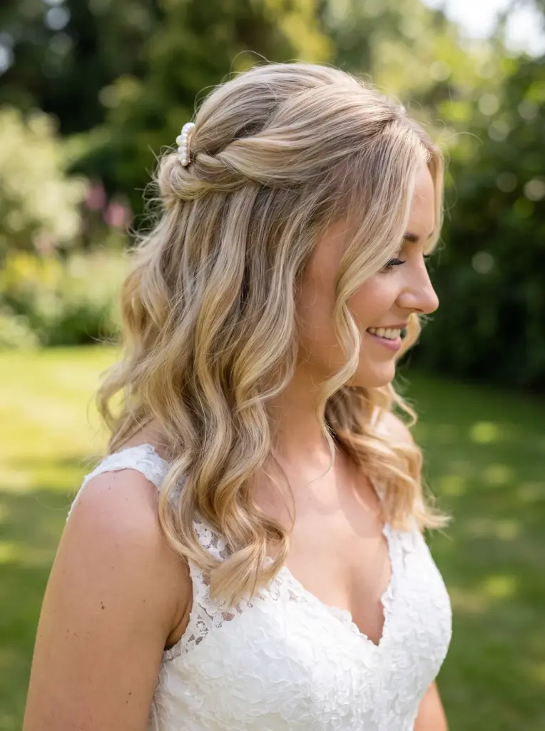Half Up Hairstyle For Medium Hair