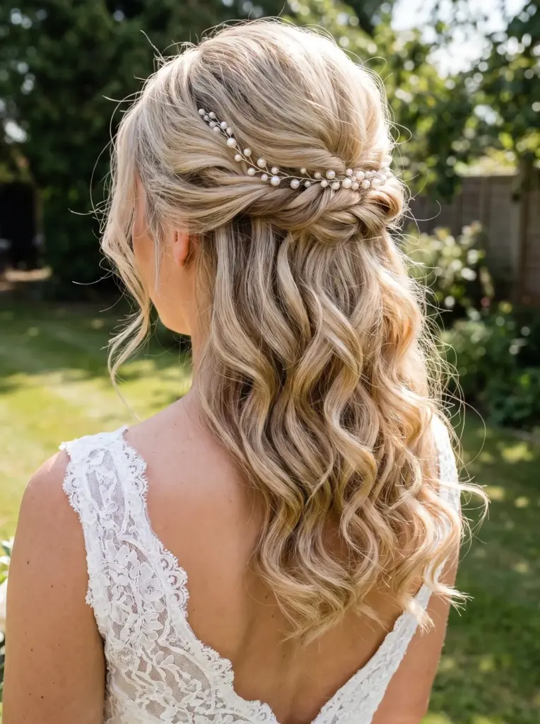 Half-Up Half-Down Bridal Waves
