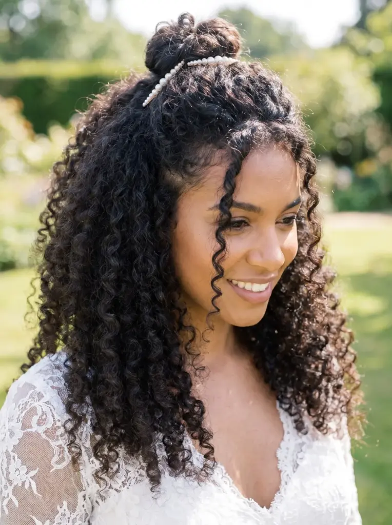 Half Up Style For Curly Hair