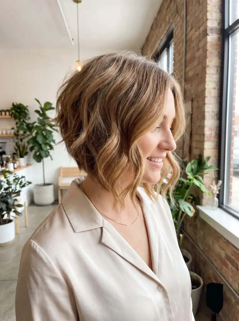 Inverted Wavy Bob With Volume