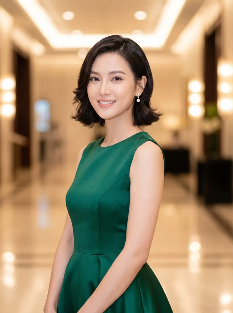 Jewel Neck Ball Gown Short Bob