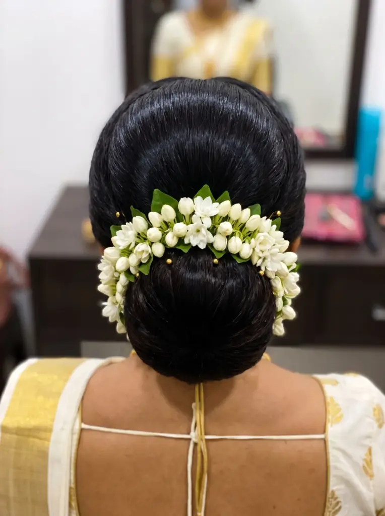 Kerala Bridal Hair Flower Setting