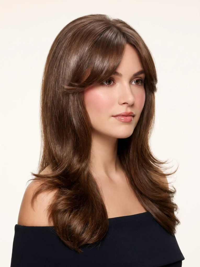 Layered Blowout Prom Curtain Bangs