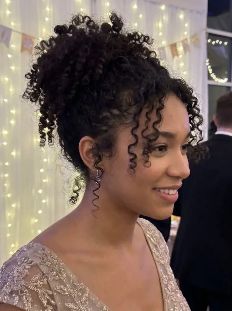 Long Natural Curl Prom Updo