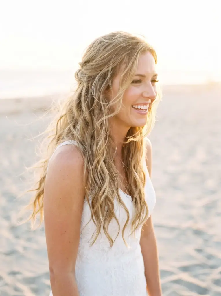 Loose Beach Waves For Brides
