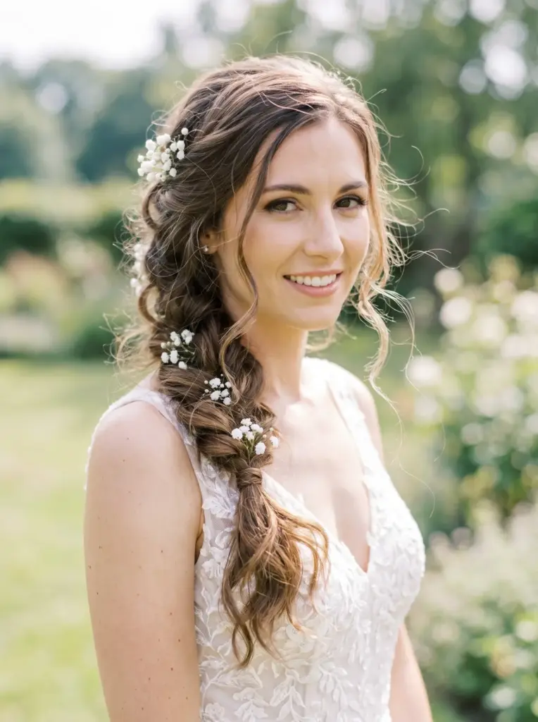 Loose Braided Bridal Hairstyle
