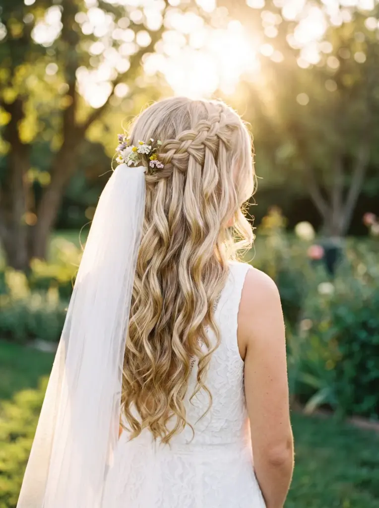 Loose Waterfall Braid For Brides