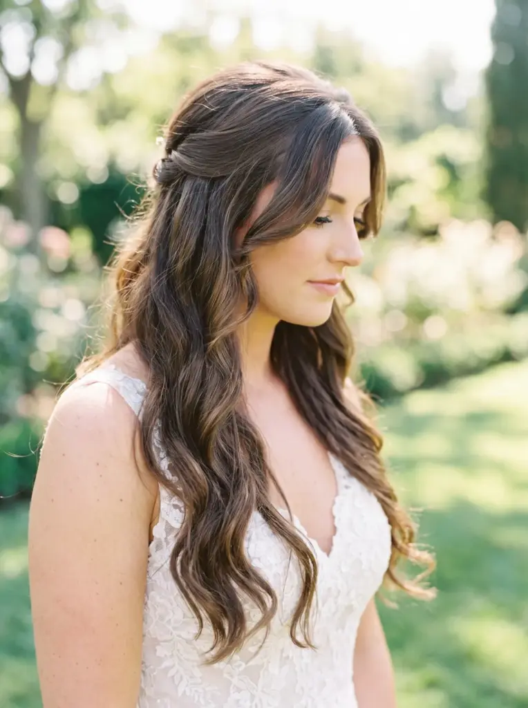 Loose Waves Down Bridal Hairstyle