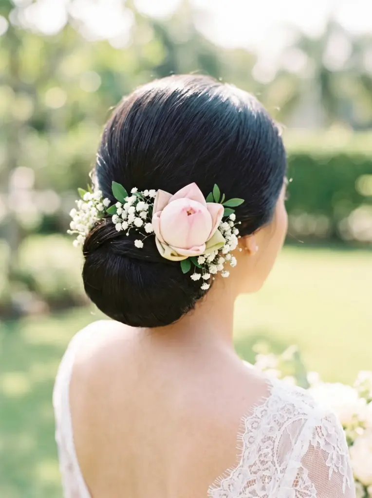 Lotus Flower Bridal Hair Accent