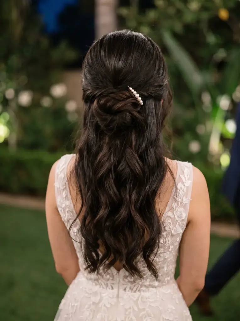 Low Half Up Bridal Bun