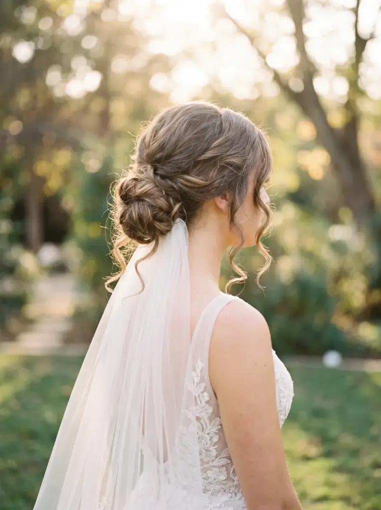 Messy Low Bun Bridal Updo