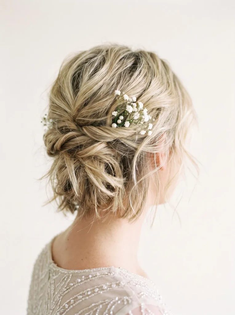 Messy Short Hair Prom Updo