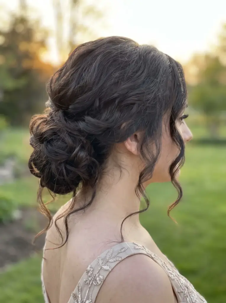 Messy Textured Low Prom Bun