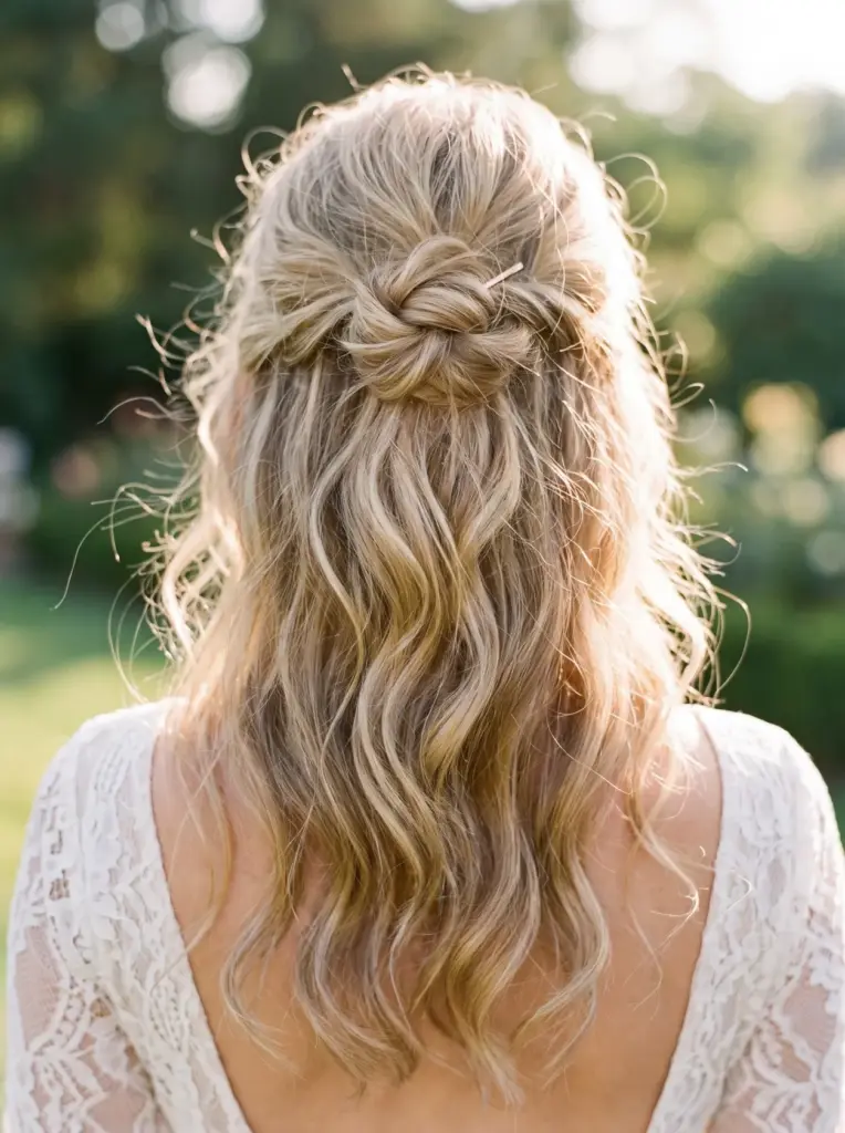 Messy Undone Half Up Style